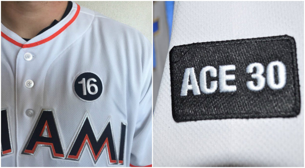 Joe Frisaro on X: Justin Bour modeling #Marlins jersey. #16 in