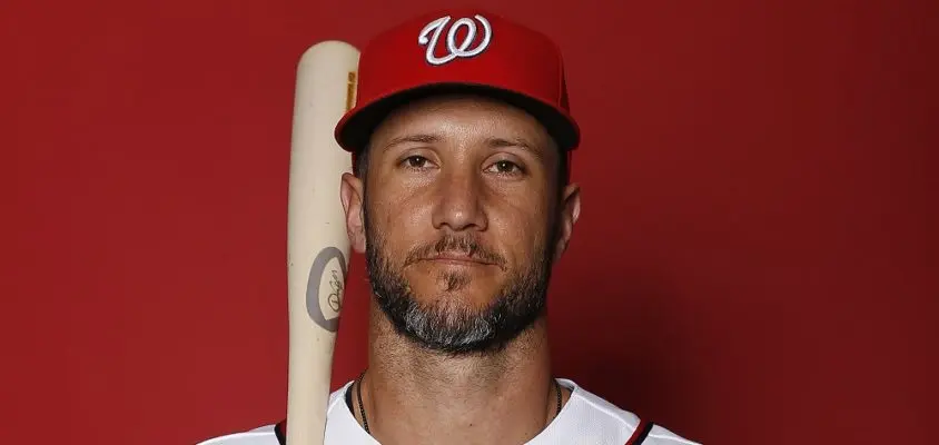 WEST PALM BEACH, FLORIDA - FEBRUARY 22: Yan Gomes #10 of the Washington Nationals poses for a portrait on Photo Day at FITTEAM Ballpark of The Palm Beaches during on February 22, 2019 in West Palm Beach, Florida