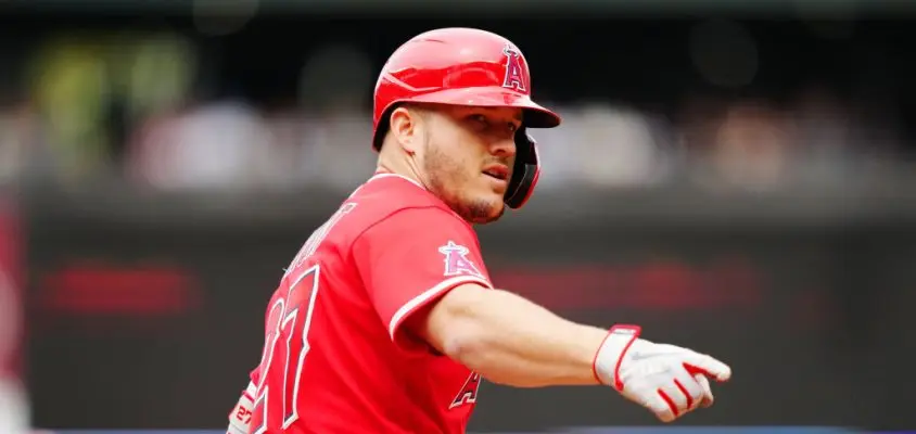 SEATTLE, WA - JUNE 19: Mike Trout #27 of the Los Angeles Angels rounds the bases after hitting a home run in the fourth inning during the game between the Los Angeles Angels and the Seattle Mariners at T-Mobile Park on Sunday, June 19, 2022 in Seattle, Washington