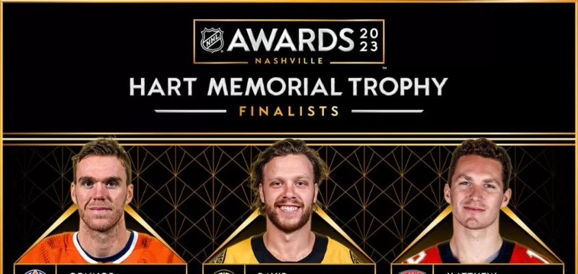 McDavid, Pastrnak e Tkachuk são finalistas do Hart Trophy em 2023