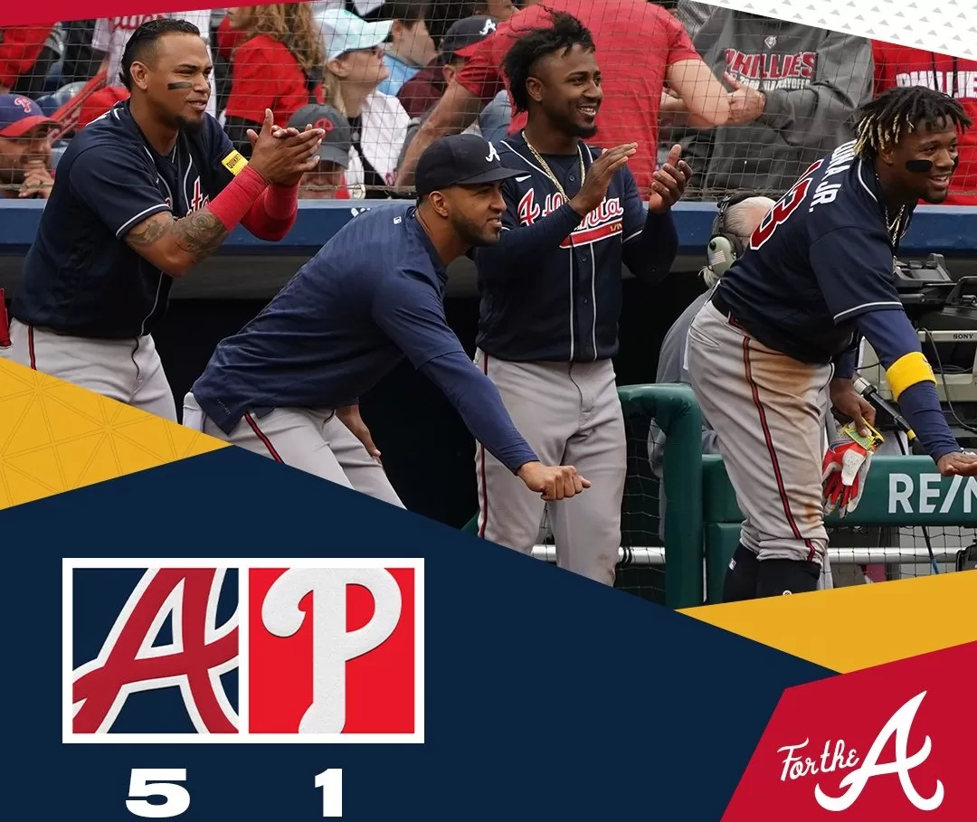 Braves vencem Phillies com erro de Schwarber na décima entrada