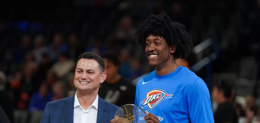 Jalen Williams em sua temporada de calouro pelo Thunder