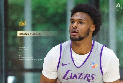 Bronny James usará camisa nº 9 no Los Angeles Lakers - The Playoffs